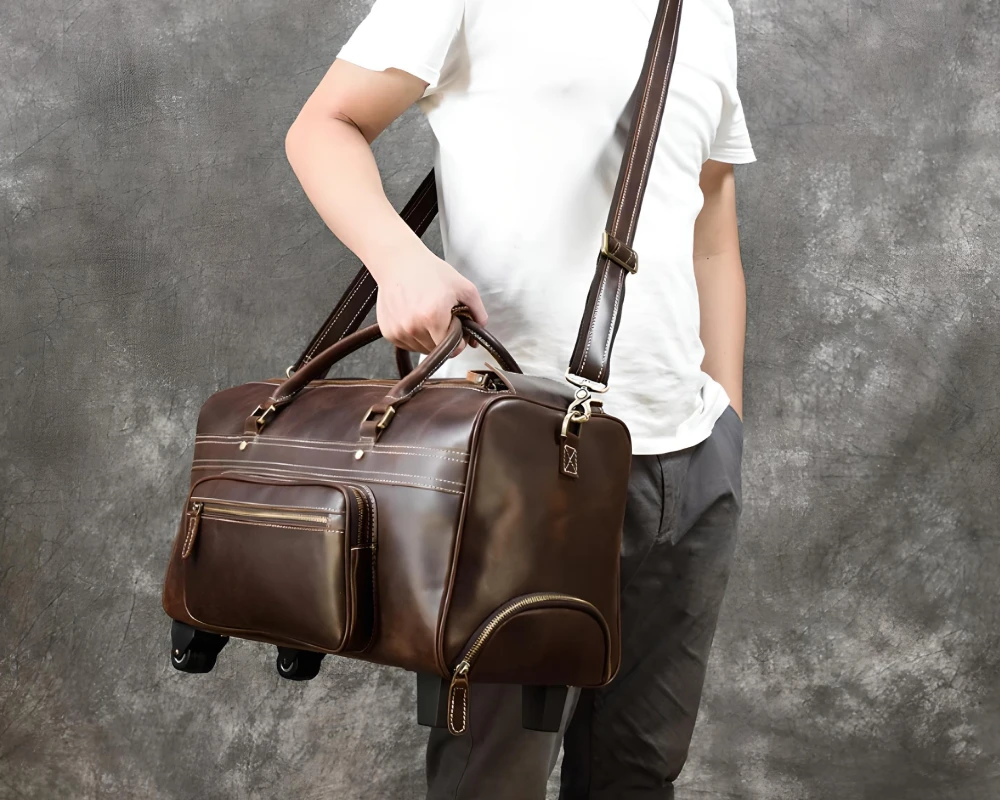 carry on luggage leather